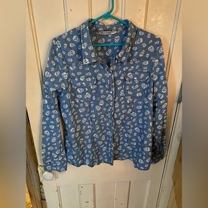 XL - skull denim shirt - Bluenotes